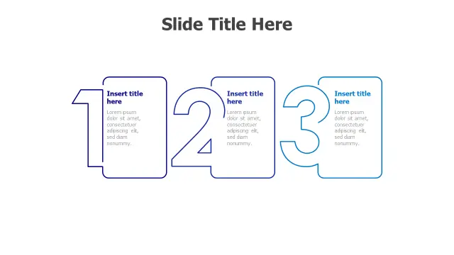 Three Step Numbered Card Layout | Numbering | PPT Design