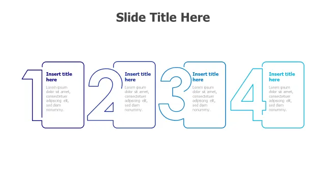 Four Step Process Timeline Boxes | Numbering | PPT Design