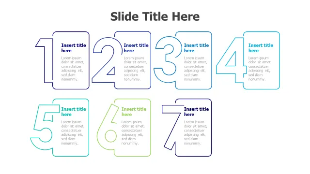 7-Step Process Numbered Box Layout | Numbering | PPT Design