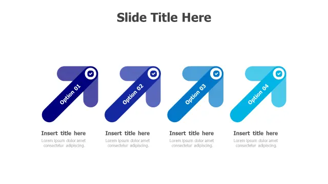 Four Option Arrow Badge Infographic | Arrows | PPT Design