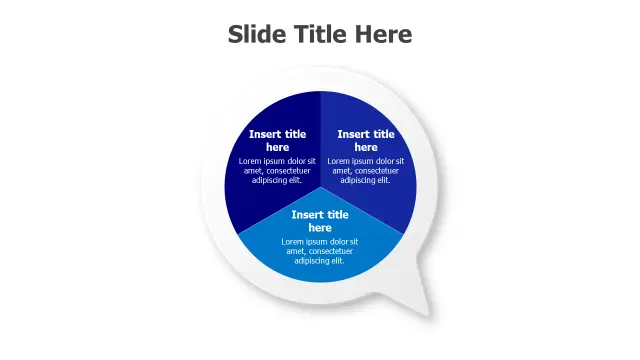 Three Section Pie Chart Speech Bubble | PPT Design