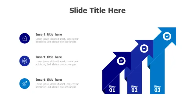 Three-Step Ascending Arrow Process Diagram | PPT Design