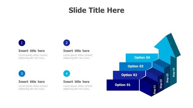 4-Step Staircase Arrow Progress Diagram | PPT Design