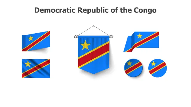 Congo DRC Flag Collection Six Formats | Flags | PPT Design
