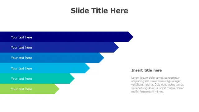 Six Level Chevron Arrow Infographic | Arrows | PPT Design