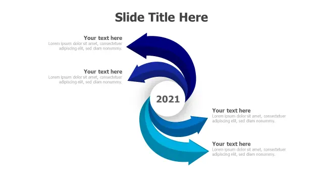 4-Point Circular Arrow Flow Infographic | PPT Design
