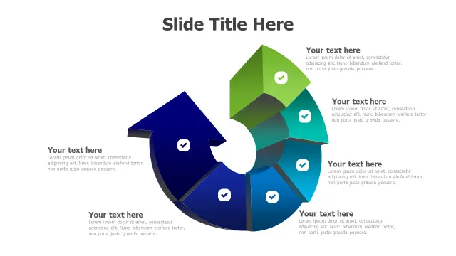 Six Segment 3D Circular Process Diagram | PPT Design