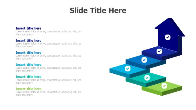 6-Stage 3D Pyramid Staircase Infographic | PPT Design