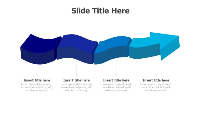 4-Step Flowing Arrow Process Chain | Arrows | PPT Design