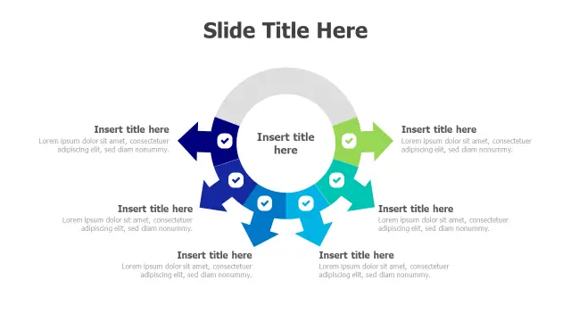 Six Point Circular Arrow Process Diagram | PPT Design