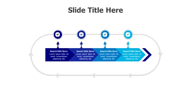 Four Step Process Arrow Timeline | Arrows | PPT Design