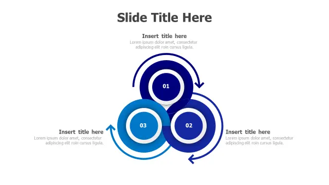 Three Circle Continuous Process Flow | Round | PPT Design