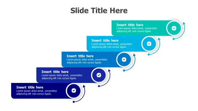 5-Step Upward Flow Process Diagram | PPT Design