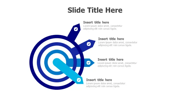 Target Achievement 4-Point Radial Infographic | PPT Design