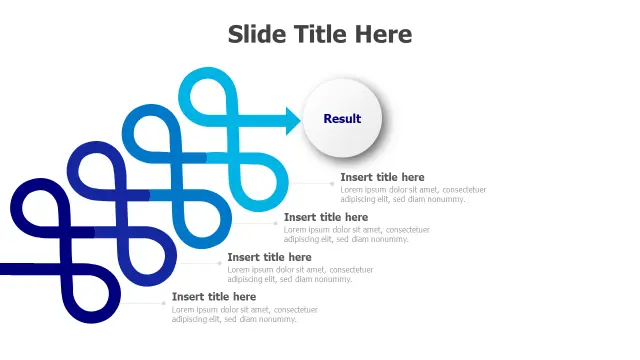 Four Step Curved Arrow Process Flow | Arrows | PPT Design