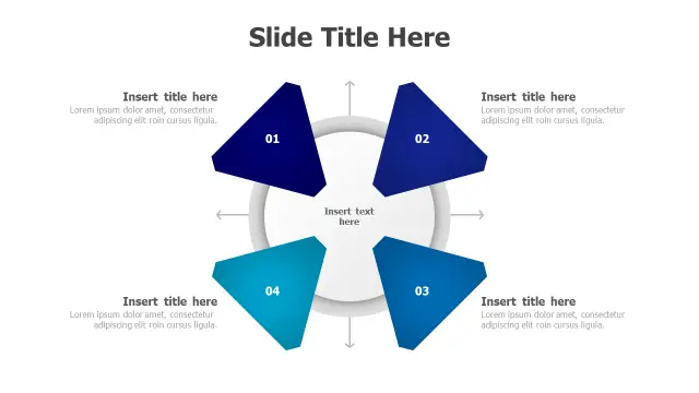4-Point Central Hub Matrix Diagram | Matrix | PPT Design