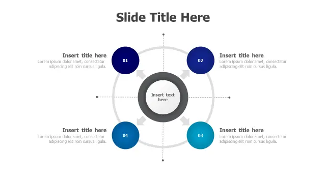 4-Point Central Hub Circular Matrix | Matrix | PPT Design
