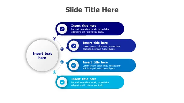 4-Point Circular Hub Branching Diagram | PPT Design
