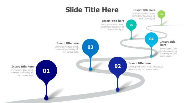Winding Path Milestone Roadmap Template | PPT Design