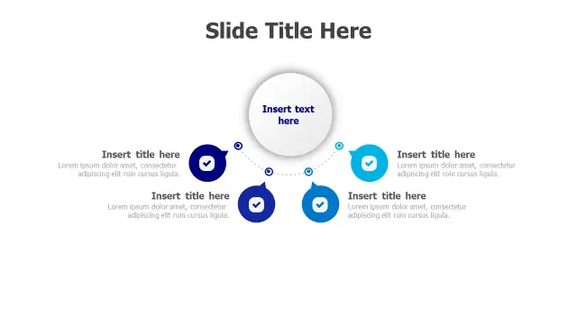 Central Hub Four Branch Circle Diagram | PPT Design
