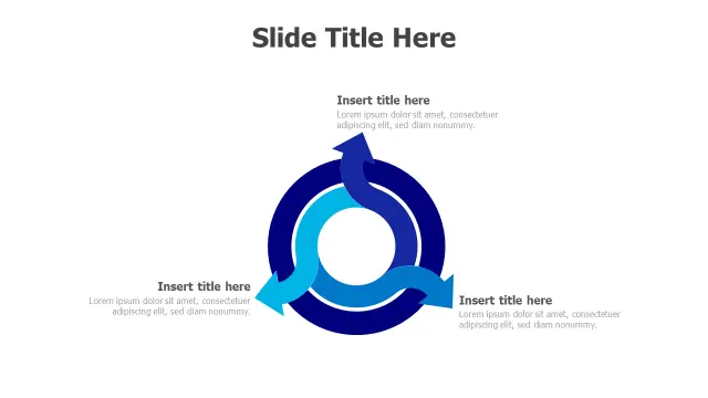 Three Point Circular Arrow Flow Diagram | PPT Design