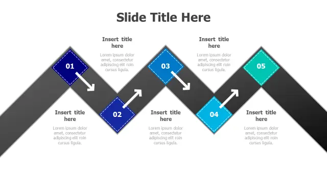 5-Step Diamond Milestone Roadmap Layout | PPT Design