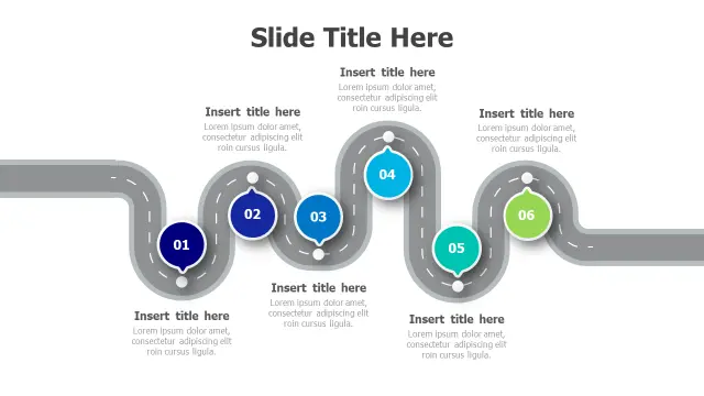 6-Step Winding Path Journey Infographic | PPT Design