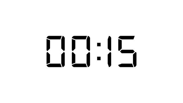 Digital Clock 15 Second Countdown Timer