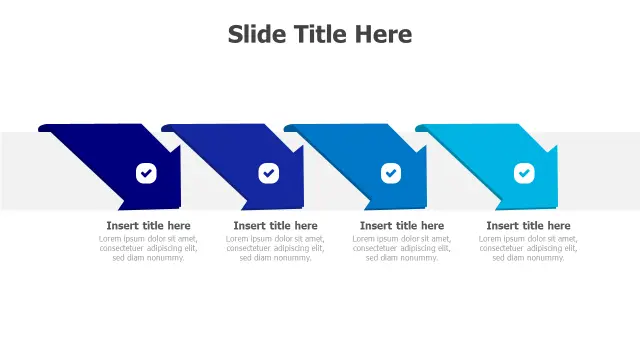 Four Step Chevron Progress Arrows | Arrows | PPT Design