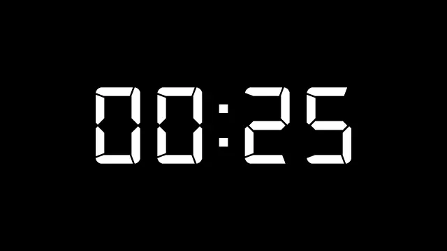 25 Second Digital Countdown Timer Display | PPT Design