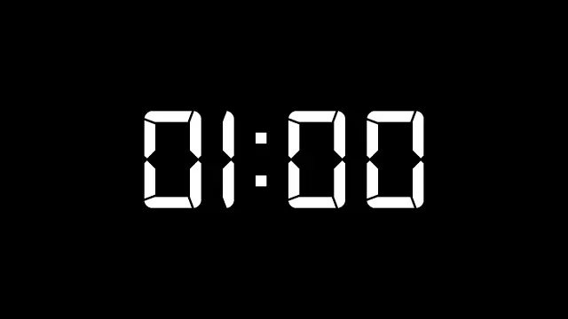 Digital Display 60 Second Countdown Timer — Alternate Layout