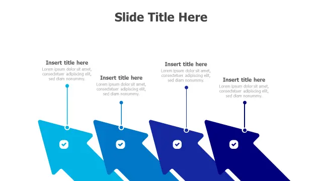 Four Step Progress Arrow Infographic | Arrows | PPT Design