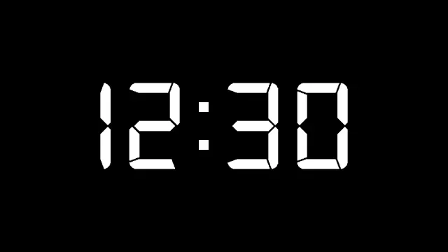 White Digital Clock Timer Display | Timer | PPT Design