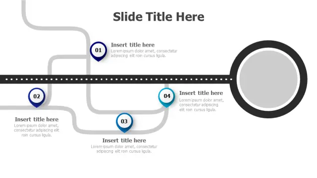 4-Step Circular Flow Roadmap Infographic | PPT Design