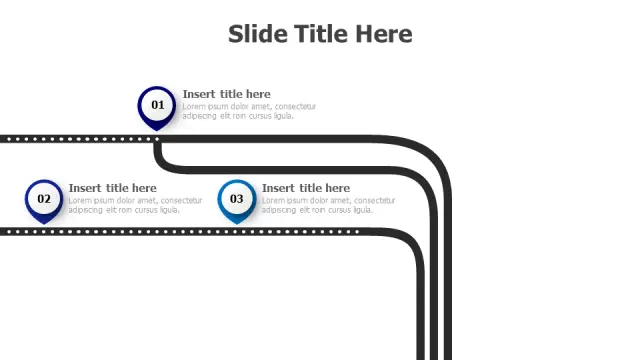 Three Stage Curved Path Roadmap | Roadmap | PPT Design