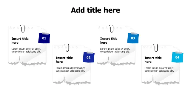 4-Section Paper Notes Timeline Infographic | PPT Design