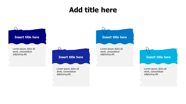 Four Paper Notes with Metal Clips Layout | PPT Design