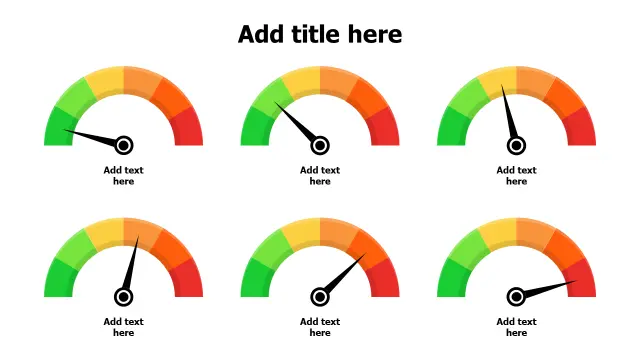 Six Level Risk Assessment Gauge Indicators | PPT Design