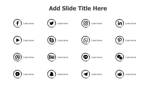 16 Platform Social Media Icons Grid | PPT Design