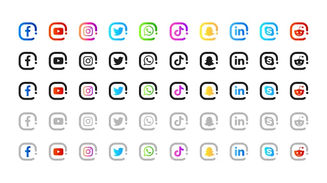 Social Media Platform Icons Collection Kit | PPT Design
