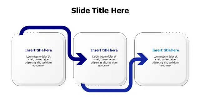 Three Step Process Flow Boxes | Arrows | PPT Design