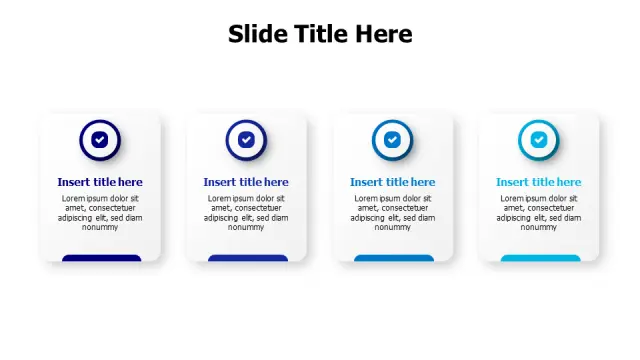 Four Step Checkmark Process Cards | PPT Design