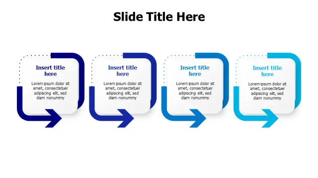 Four Step Arrow Process Cards | Arrows | PPT Design