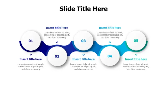5-Step Interconnected Chain Timeline Layout | PPT Design