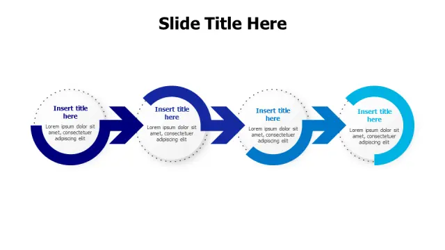 4-Stage Circular Arrow Process Flow | Arrows | PPT Design
