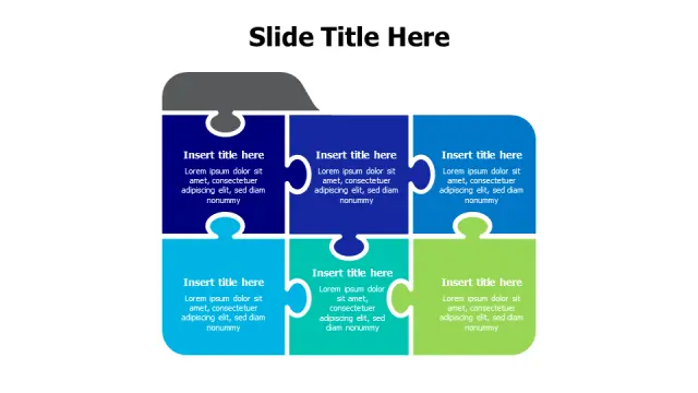 6-Piece Folder Puzzle Matrix Layout | Puzzles | PPT Design