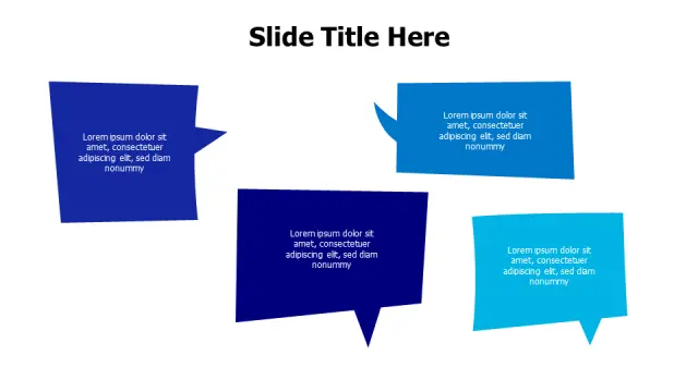 Four Step Process Speech Bubble Layout | PPT Design