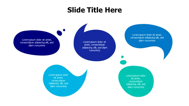 Five Organic Speech Bubbles Gradient Layout | PPT Design
