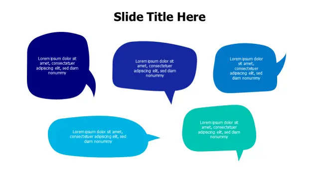 Five Bubble Communication Flow Layout | PPT Design
