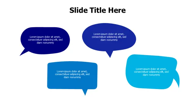 Four Point Conversation Bubble Layout | PPT Design